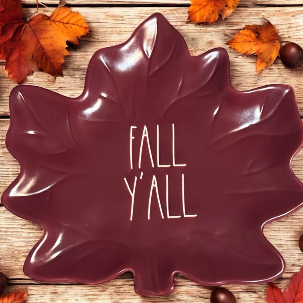 🍁FALL Y’ALL Leaf Plate RAE DUNN